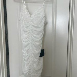 Lulus White Sequin Mini Dress